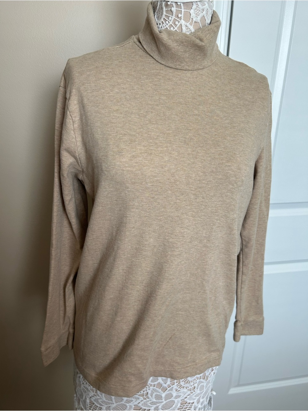 Men Club Room Beige Cowl Neck Sweater